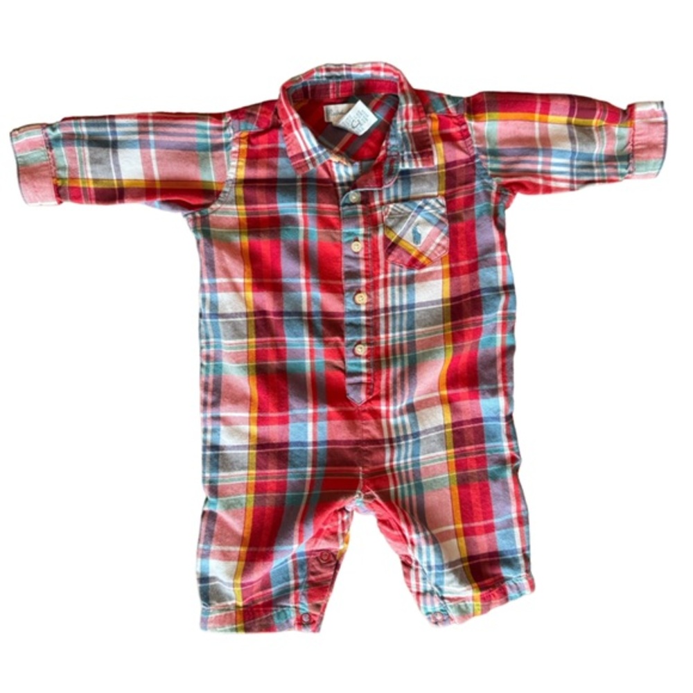Ralph Lauren One Piece Plaid Outfit 6 months